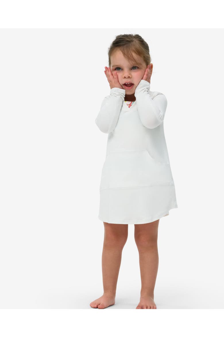 Toddler's Long Sleeve Hoodie Dress for Sun and UV Protection, Main, color, White