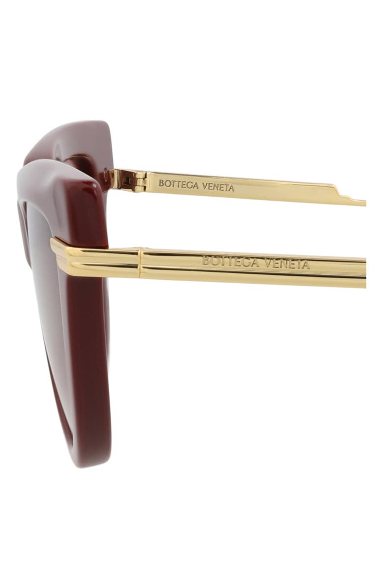 Bottega Veneta 54mm Cat Eye Sunglasses, Alternate, color, Burgundy Gold Red