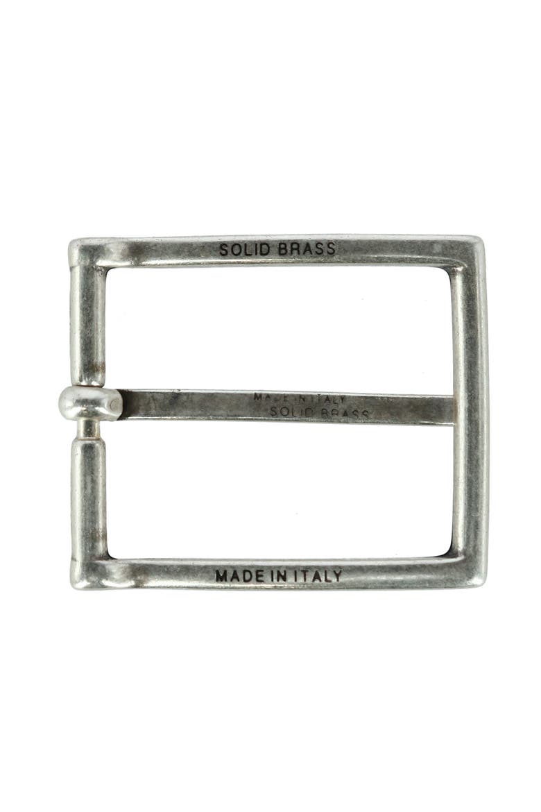 35mm Classic Solid Brass Single Pronged Harness Belt Buckle, Alternate, color, Silver