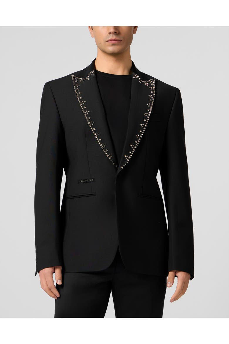 Blazer Lord Fit Lapel Studs Men, Main, color, black