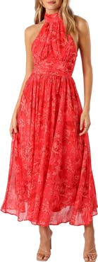 Petal & Pup Primrose Floral Chiffon Halter Maxi Dress