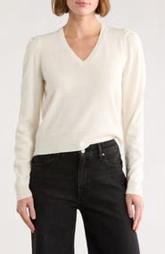 FRAME Frankie V-Neck Wool Blend Sweater