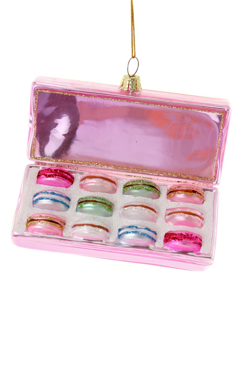 Cody Foster & Co. Box of Macarons Glass Ornament, Main, color, Pink Tones