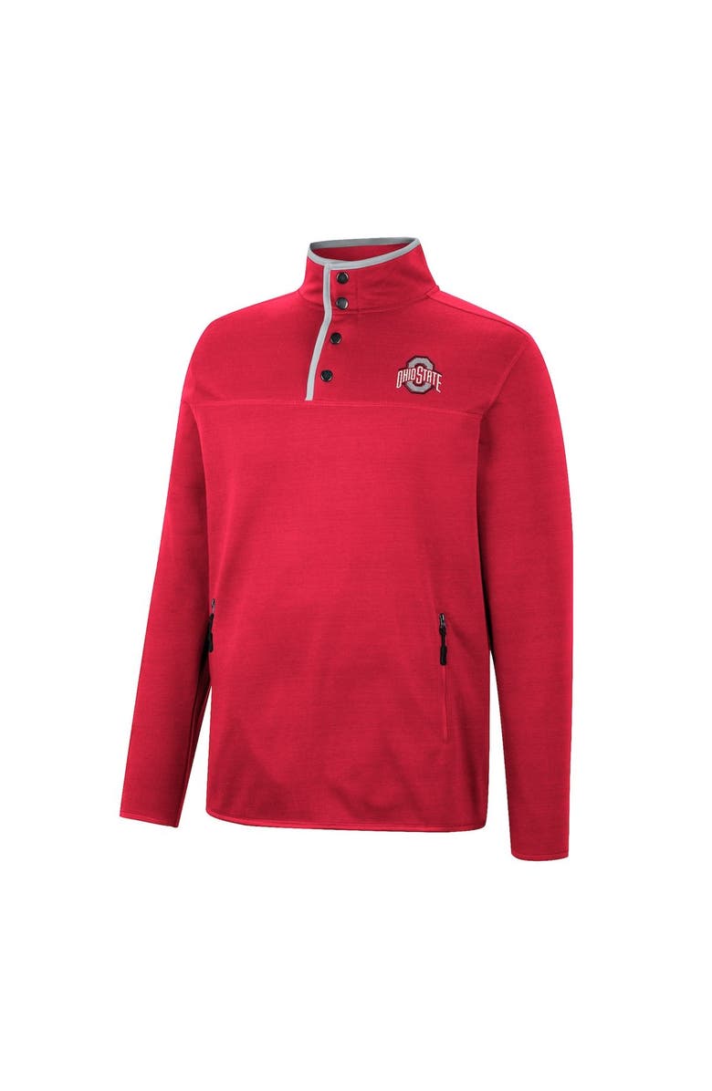 COLOSSEUM Men's Colosseum Scarlet Ohio State Buckeyes Rebound Quarter-Snap Jacket, Alternate, color,