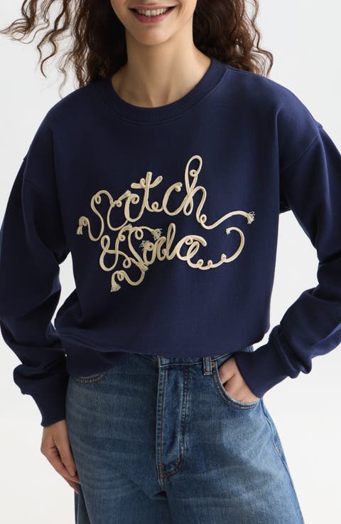 Ribbon Embroidered Logo Sweatshirt