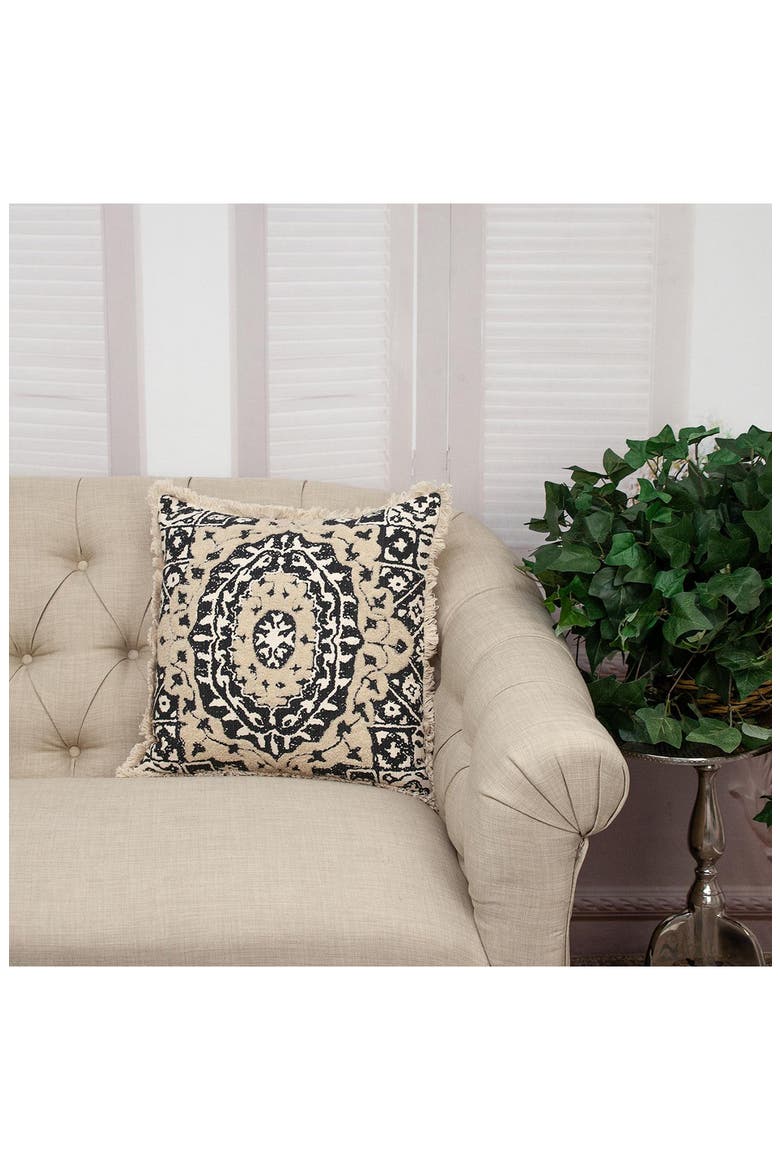 Abu Printed Accent Pillow, Alternate, color, BLACK