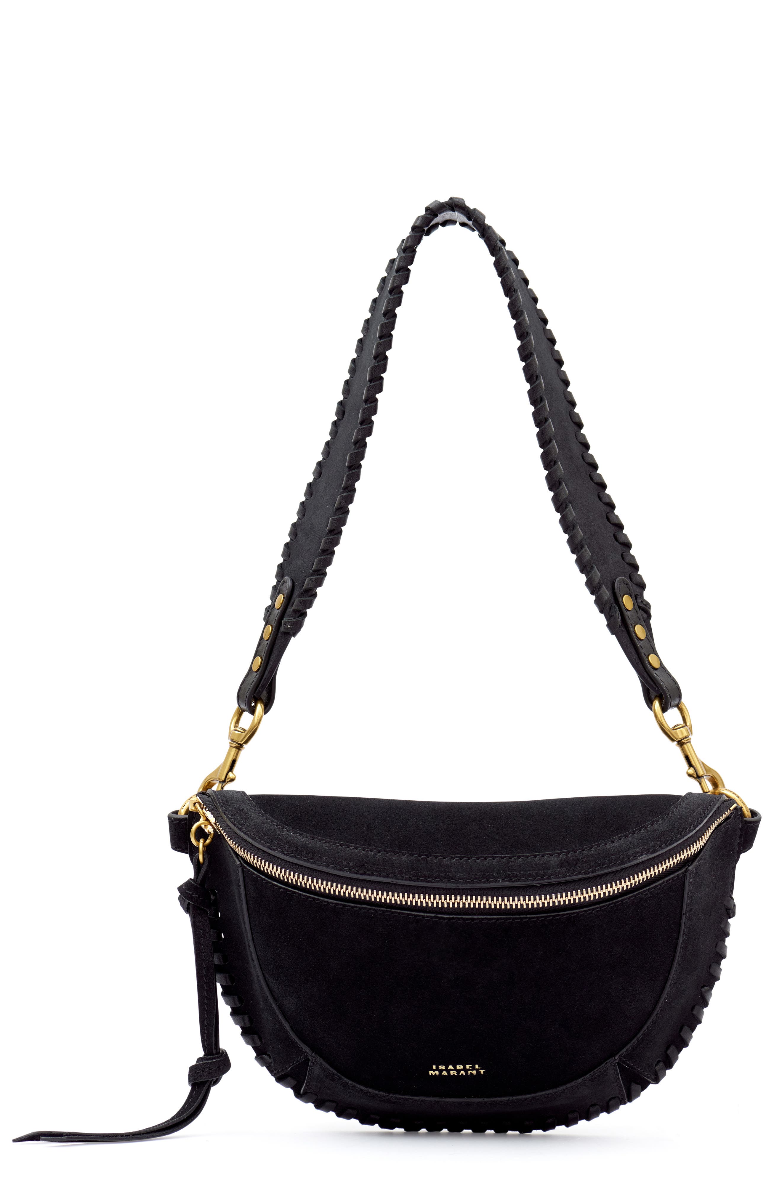 Skano Suede Belt Bag, Main, color, BLACK