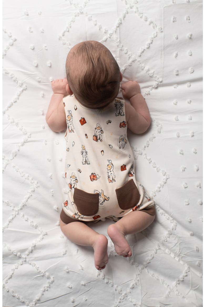 x Paddington Bear™ Sleeveless Organic Cotton Pocket Romper, Alternate, color, ADVENTURE PADDINGTON