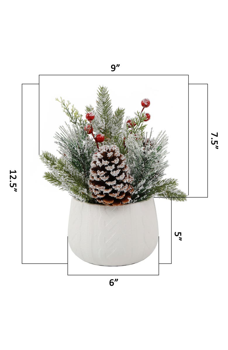 FLORA BUNDA Frosted Christmas Mix Sweater Tabletop Decor, Alternate, color, White