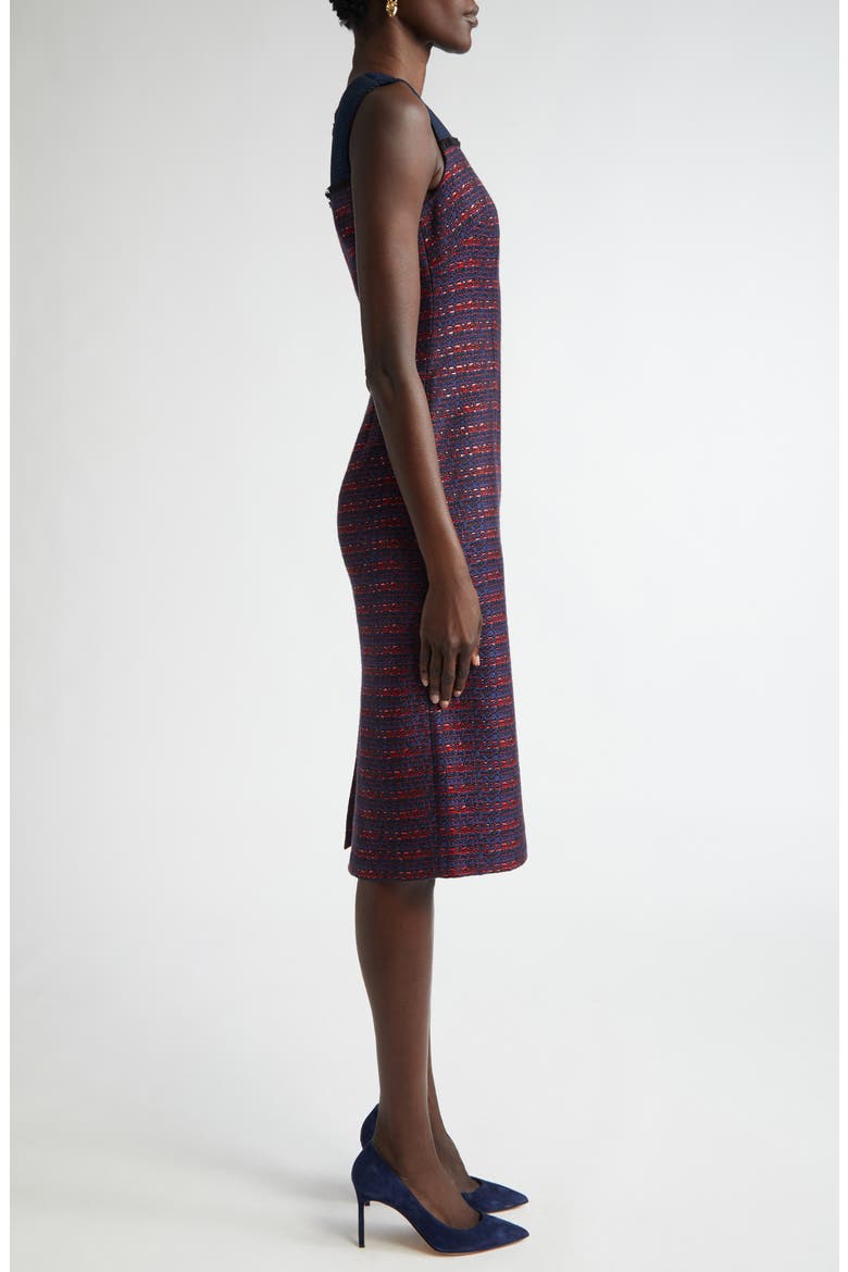 Colorblock Tweed Sheath Dress, Alternate, color, MIDNIGHT/ GERANIUM MULTI