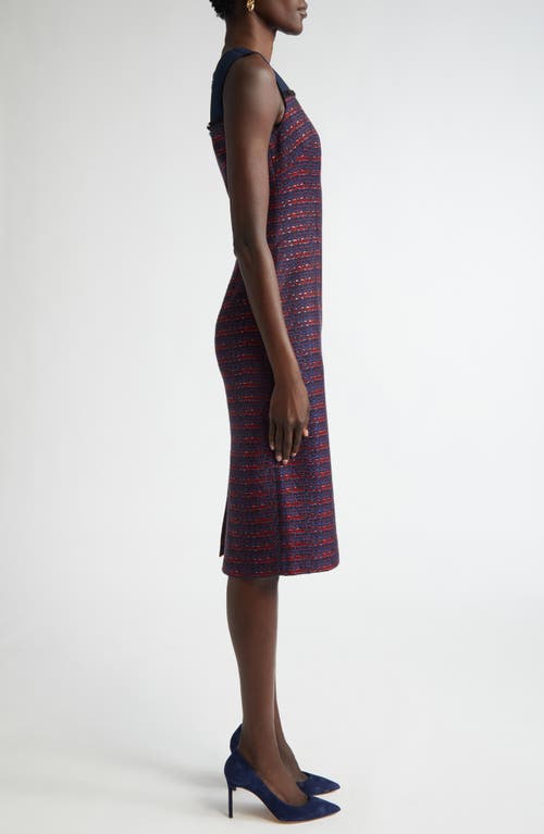 St John St. John Collection Colorblock Tweed Sheath Dress In Multi