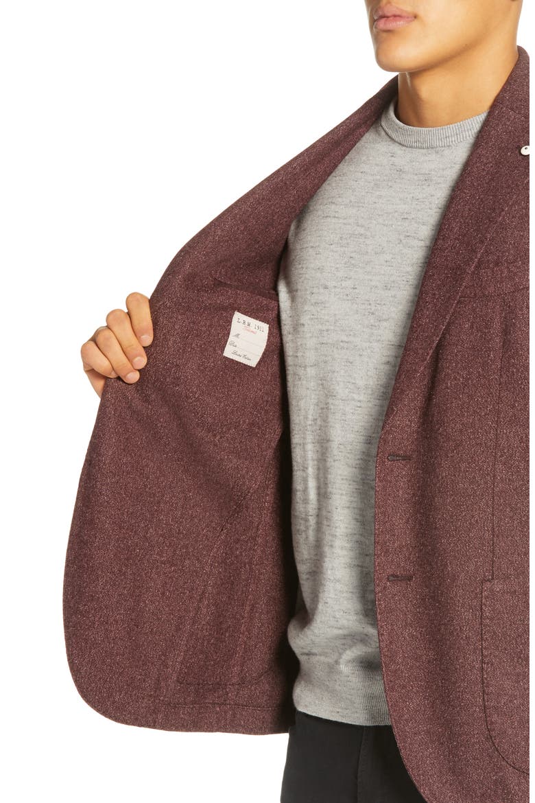Trim Fit Solid Wool Blend Sport Coat, Alternate, color, PURPLE