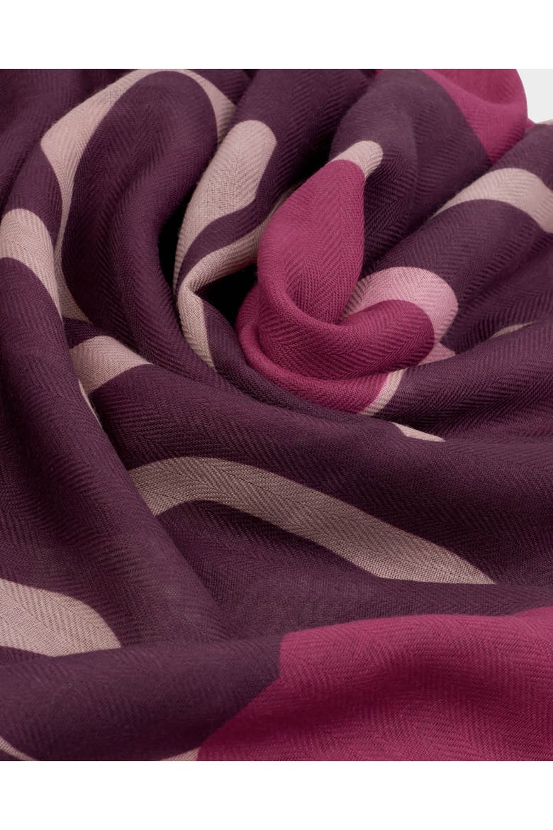 Organic Heart Printed Scarf in Maroon And Cherry, Alternate, color, Maroon and Cherry
