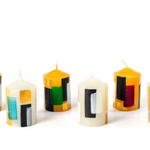 Klimt Painted Votive Candles - Set of 6