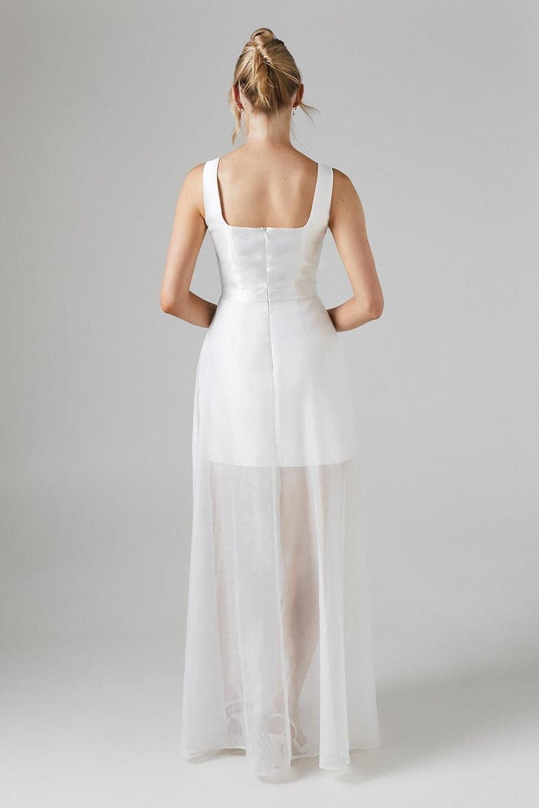 Twill Mini Wedding Dress, Alternate, color, Ivory