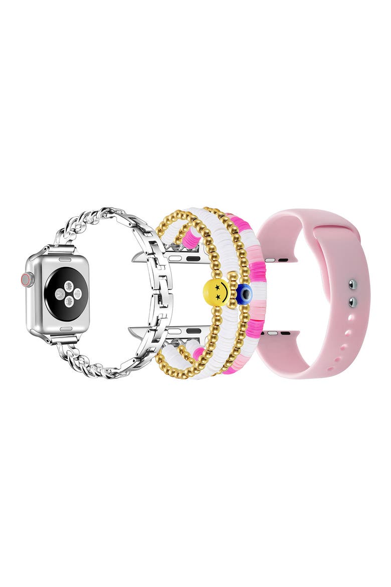 Boss Babe Beaded Assorted 3-Pack Apple Watch® Watchbands, Alternate, color, PINK ASSORTED