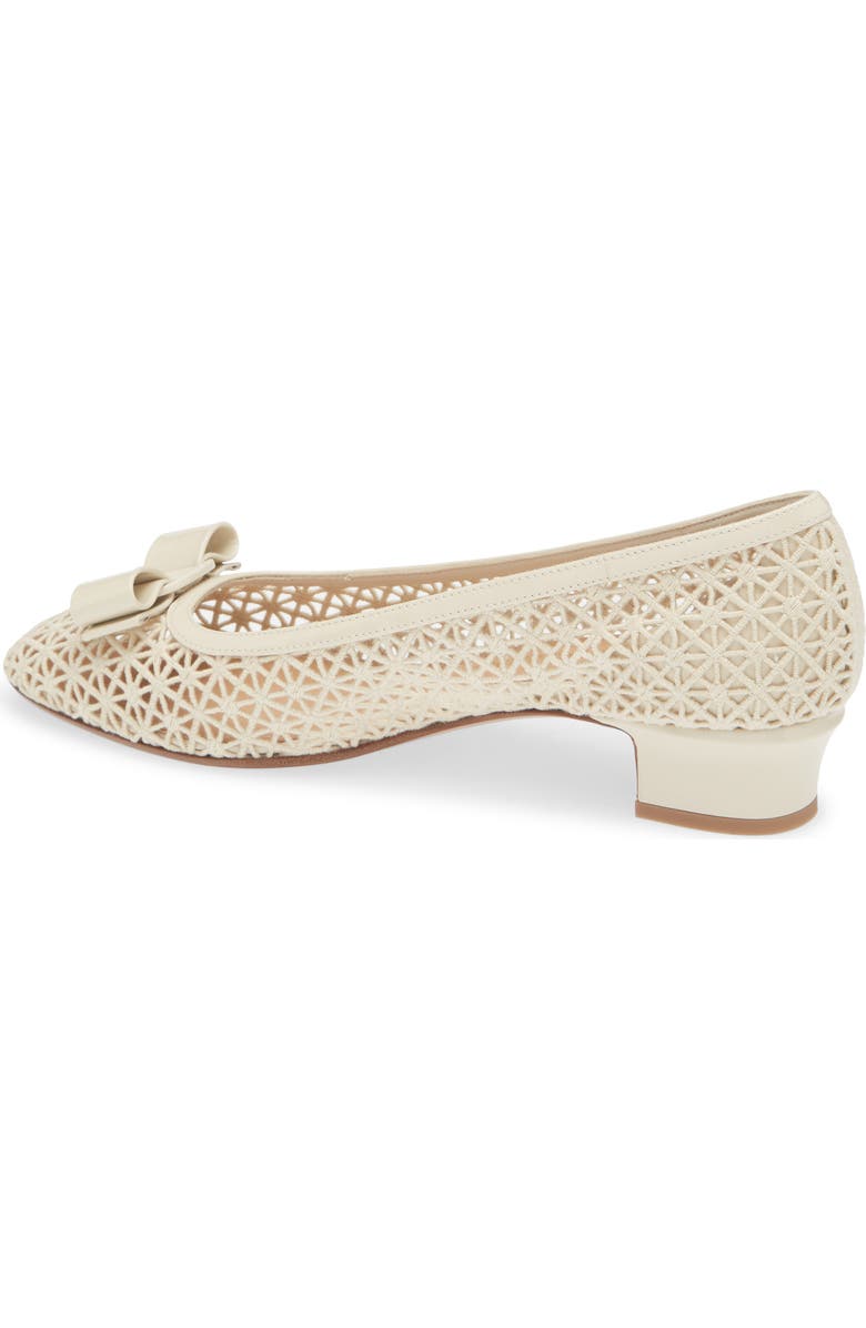 FERRAGAMO Macramé Vara Bow Pump, Alternate, color, Mascarpone Biscotto Mascarpone