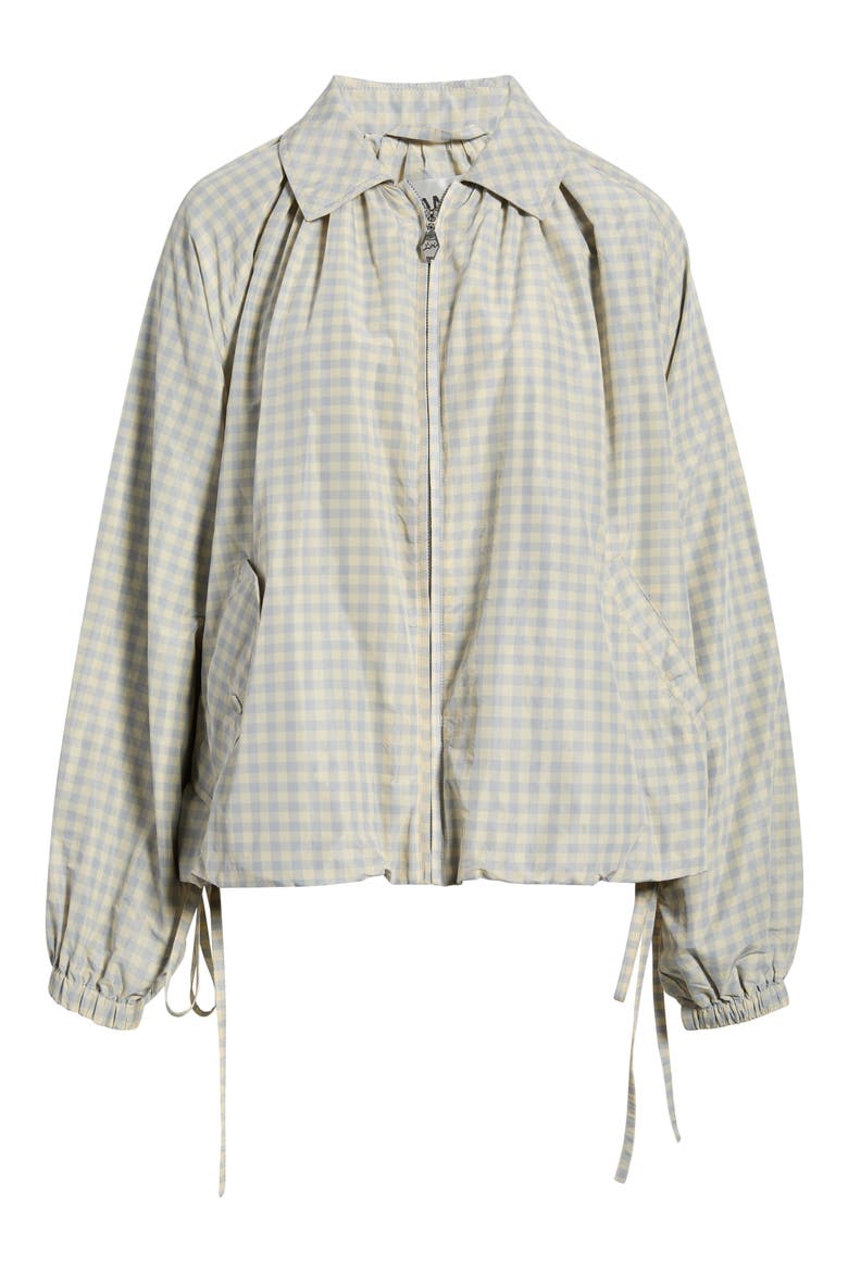 Lailah Gingham Lightweight Bomber Jacket, Alternate, color, GREY
