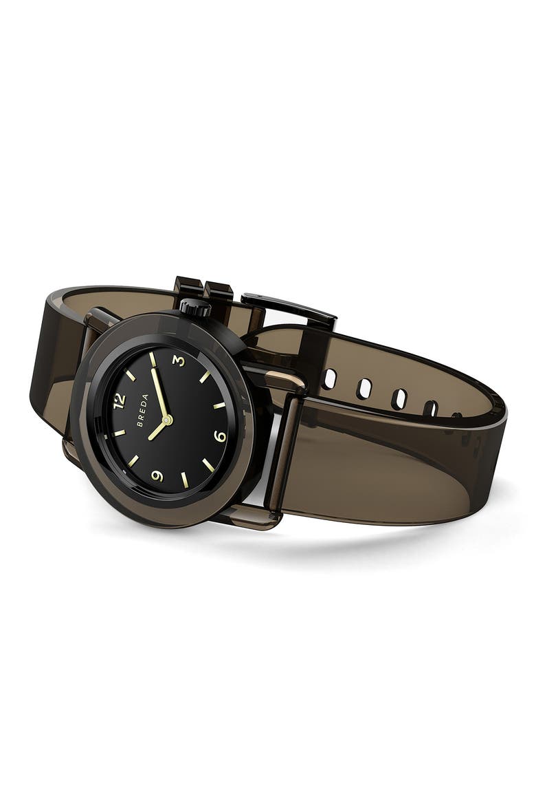 Play Glow in the Dark Rubber Strap Watch, 35mm, Alternate, color, BLACK