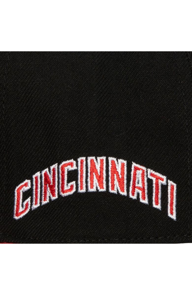 Mitchell & Ness Men's Mitchell & Ness Black/Red Cincinnati Reds Bases Loaded Fitted Hat, Alternate, color, 