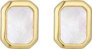 st. Moran Mother-of-Pearl Bezel Stud Earrings