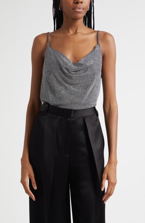 Ramy Brook Carla Metallic Cowl Neck Camisole In Gray