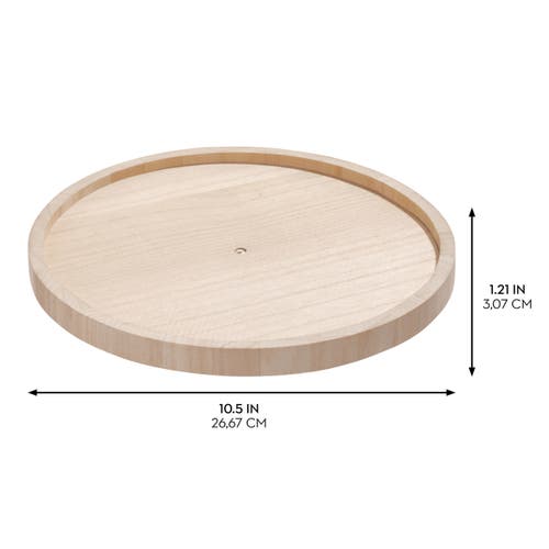 Idesign Set Of 3 Round 10.5-inch Paulownia Wood Lazy Susan, Natural In Brown