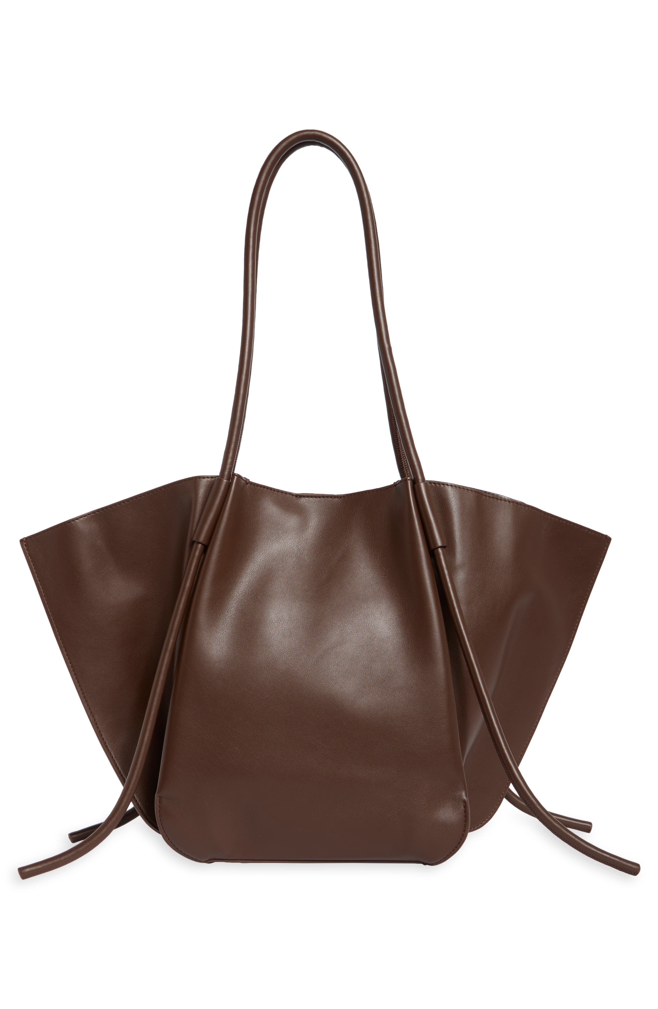 Large Nala Faux Leather Wide Tote, Alternate, color, DEEP BROWN