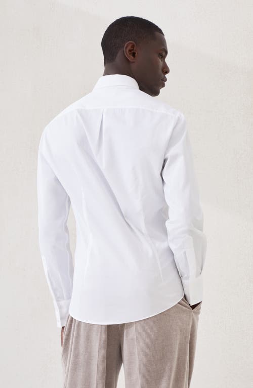 Brunello Cucinelli Men's Basic Fit Solid Sport Shirt With Button-down Collar In White