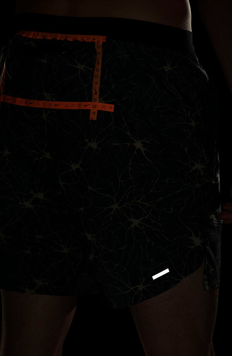 Nike Stride Water Repellent Mesh Running Shorts, Alternate, color, Iron Grey/ Peach Cream