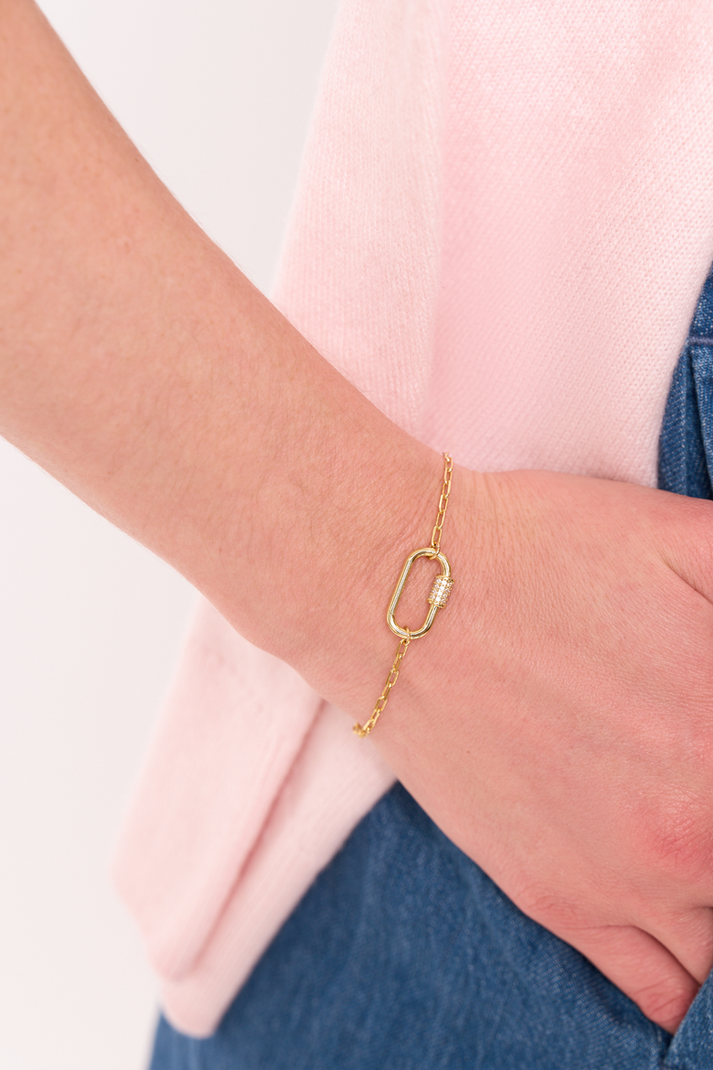 Melrose Carabiner Bracelet, Alternate, color, Gold
