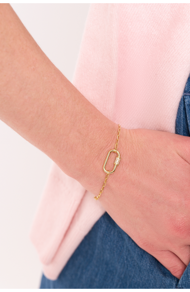 Electric Picks Melrose Carabiner Bracelet, Alternate, color, Gold