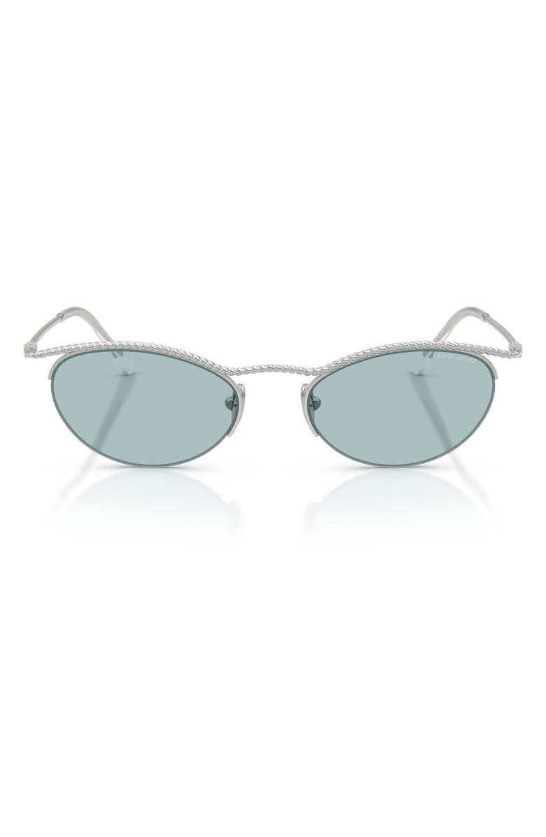 AX Armani Exchange 50mm Semi Rimless Butterfly Sunglasses, Main, color, Silver / Blue