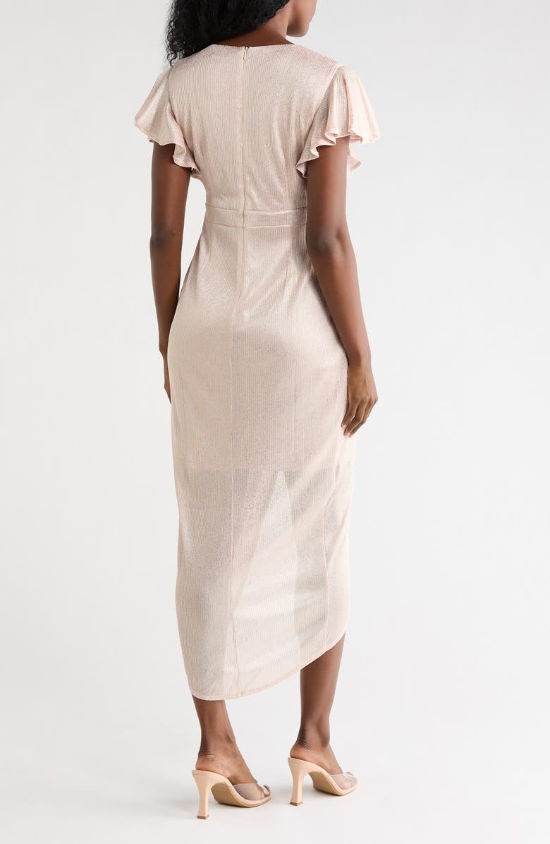 Julia Jordan Ruffle Sleeve Tulip Maxi Dress, Alternate, color, Gold Blush