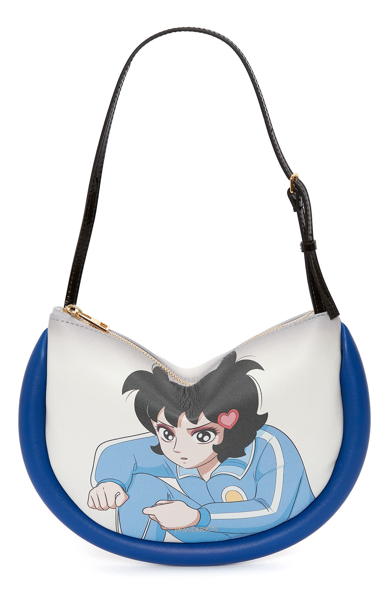 JW Anderson x 'Run Hany' Bumper Moon Leather Shoulder Bag, Main, color, 