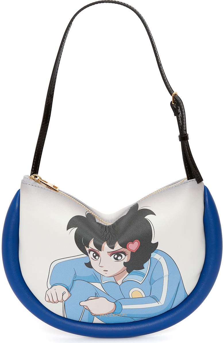 JW Anderson x 'Run Hany' Bumper Moon Leather Shoulder Bag, Main, color,