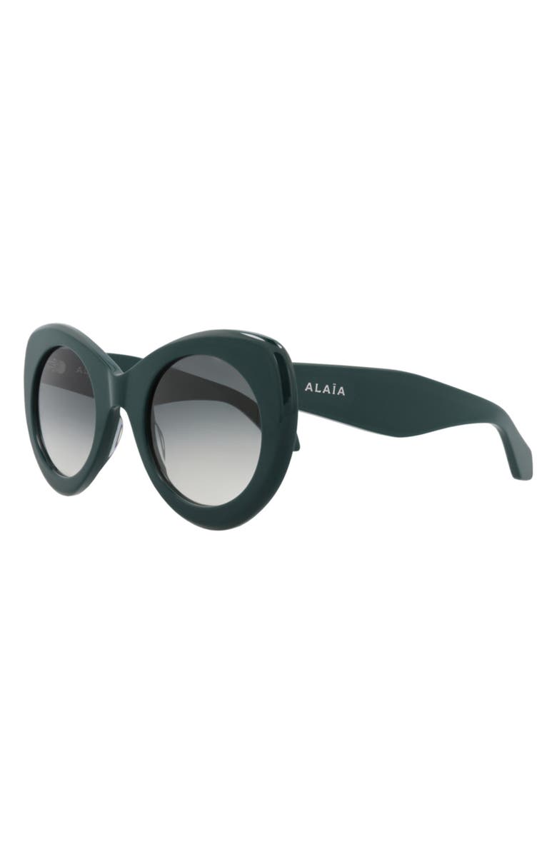 Alaïa 51mm Cat Eye Gradient Sunglasses, Alternate, color, Green Green Grey