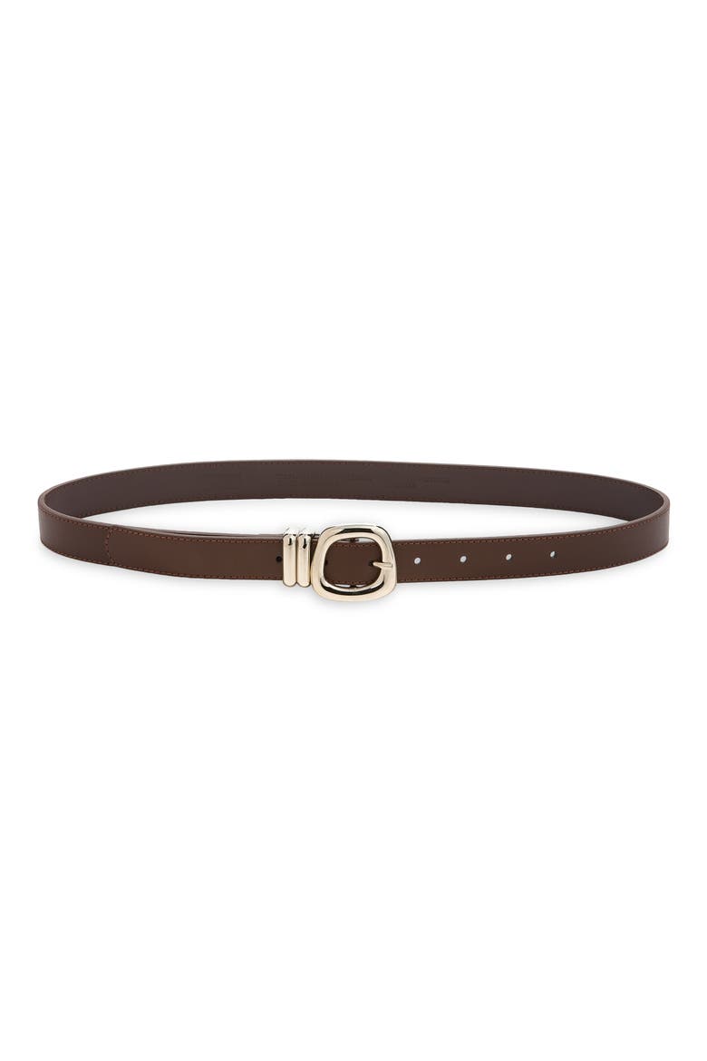Faux Leather Double Keeper Belt, Main, color, BROWN