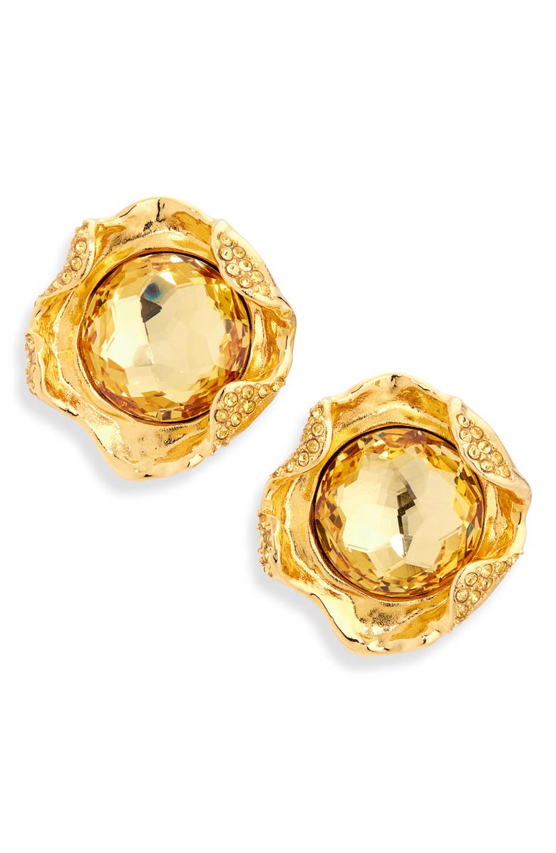 Oscar de la Renta Crystal Nest Stud Earrings, Main, color, Topaz