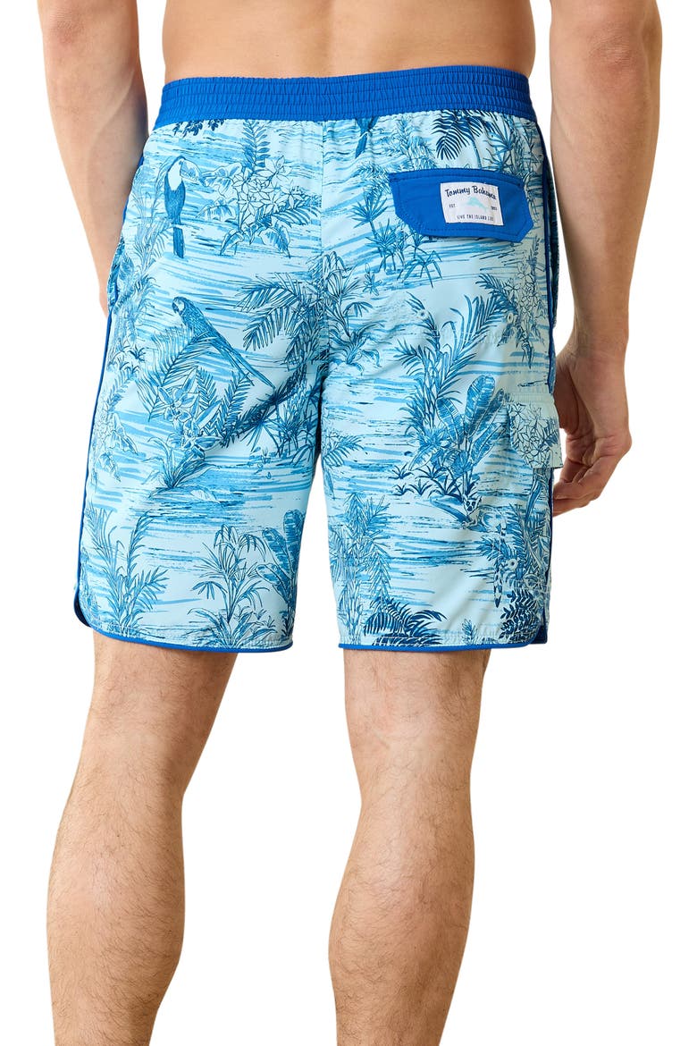 Baja Birds Eye View Board Shorts, Alternate, color, AQUA SPLASH
