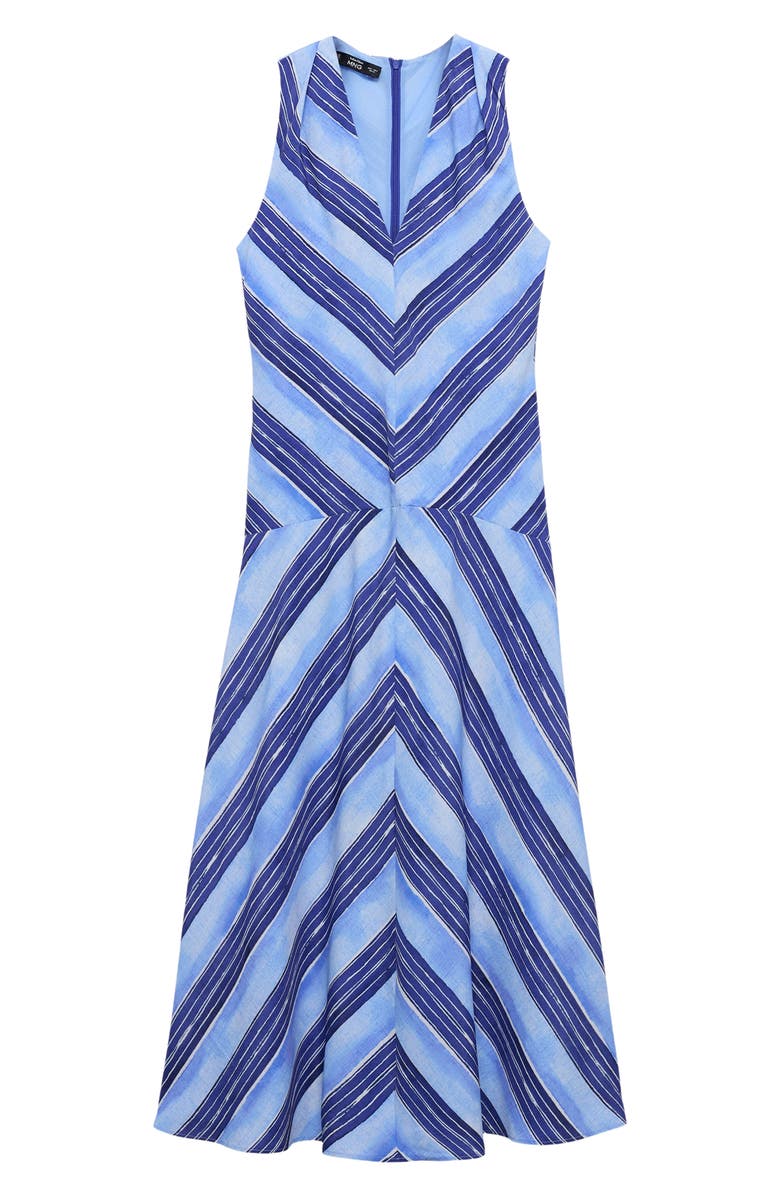 MANGO Stripe A-Line Dress, Alternate, color, Blue