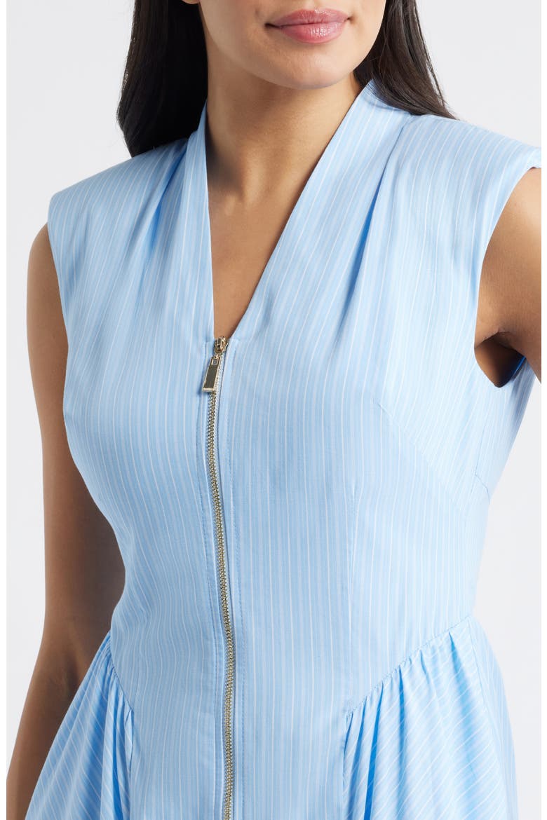 Stripe Zip Front Sleeveless Midi Dress, Alternate, color, LIGHT BLUE
