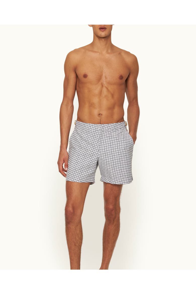 Bulldog Tailored-Fit Swim Shorts, Alternate, color, White