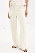 MANGO Wide Leg Cotton & Linen Jeans