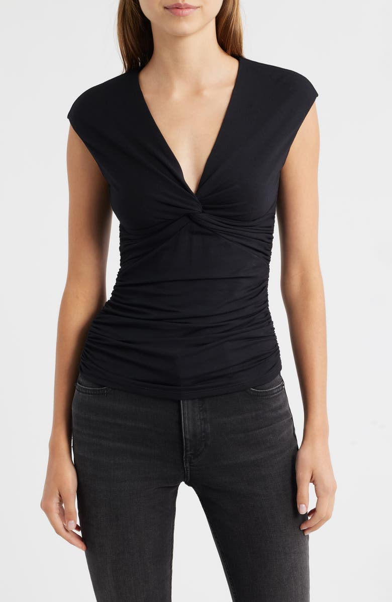 rag & bone Luca Twist Front Top, Main, color, Black