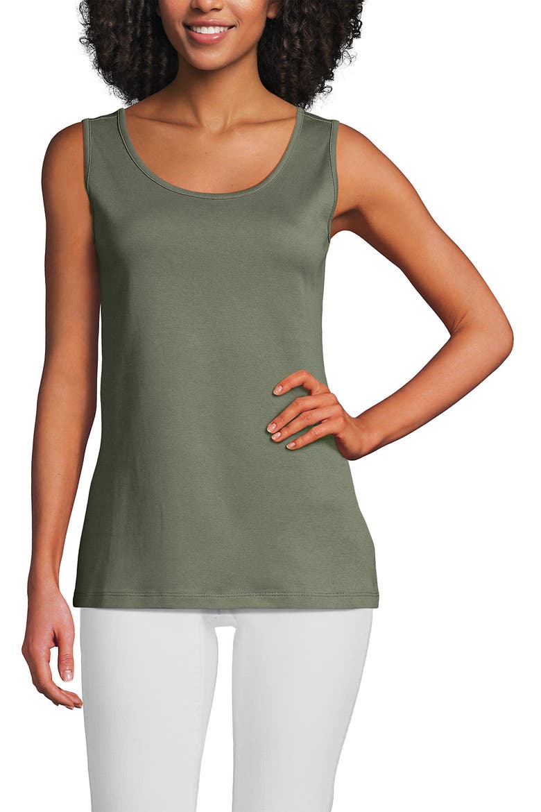 Cotton Tank Top, Main, color, Sage