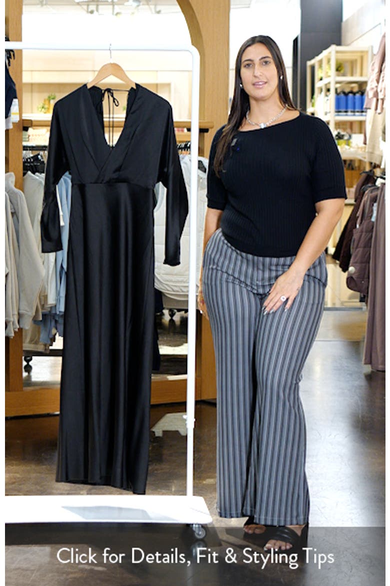 Lucile Long Sleeve Satin Gown video