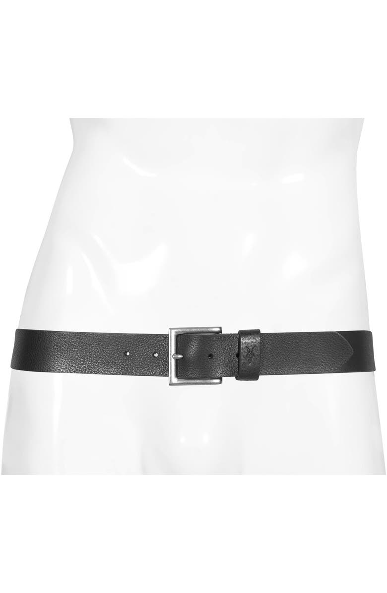 AllSaints Stitched Leather Belt, Alternate, color,