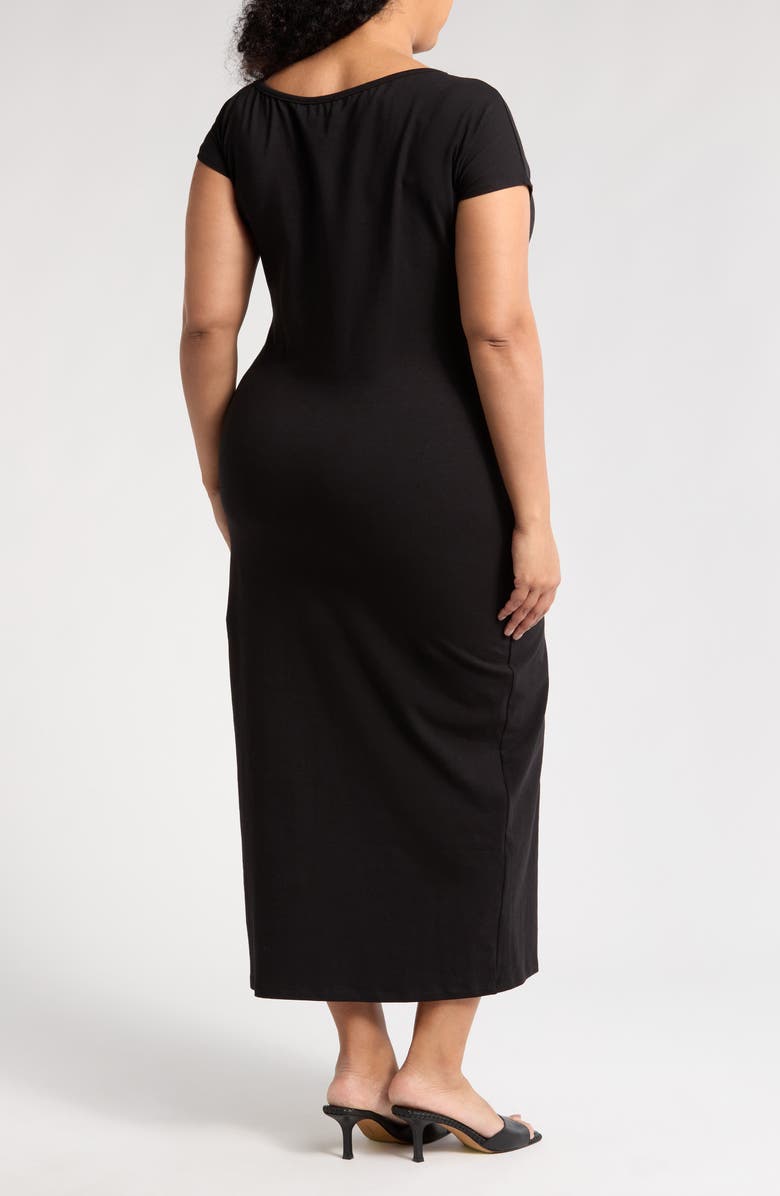 Renee C Drop Shoulder Knit Shift Dress, Alternate, color, Black