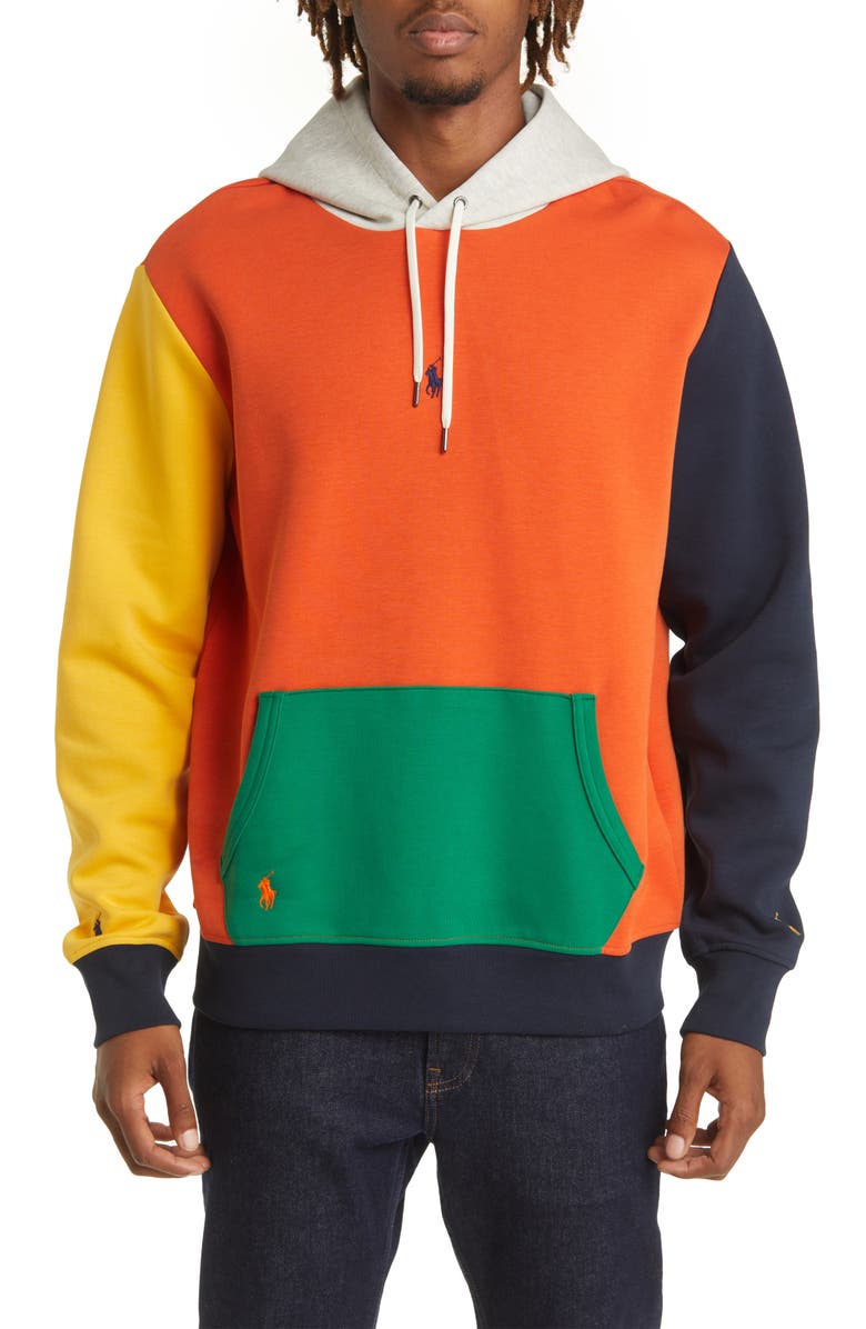 Polo Ralph Lauren Men's Colorblock Fleece Pullover Hoodie, Main, color, 